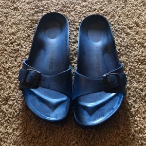 Navy rubber birkenstocks